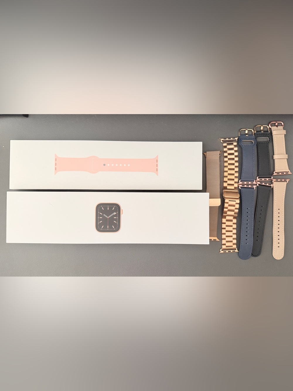 Apple Watch Series 6 40mm (GPS only) Rose Gold  with Pink, Navy & Beige Bands